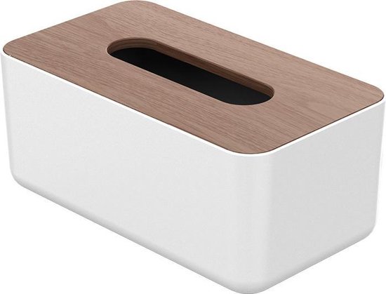 moeilijk collegegeld Niet verwacht Orico Tissue box houder met hout-look - Duurzaam - Wit/hout | bol.com