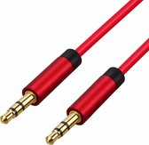 AUX kabel 3.5mm - 5 meter lang - rood -  Verlengkabel voor audio - Perfect geluid