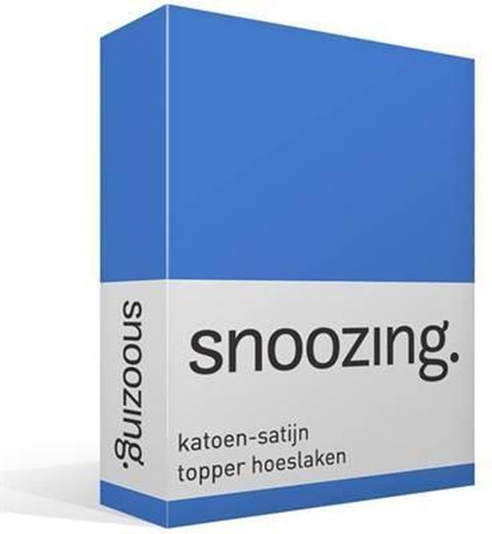 Snoozing - Katoen-satijn - Topper - Hoeslaken - Lits-jumeaux - 160x220 cm - Meermin