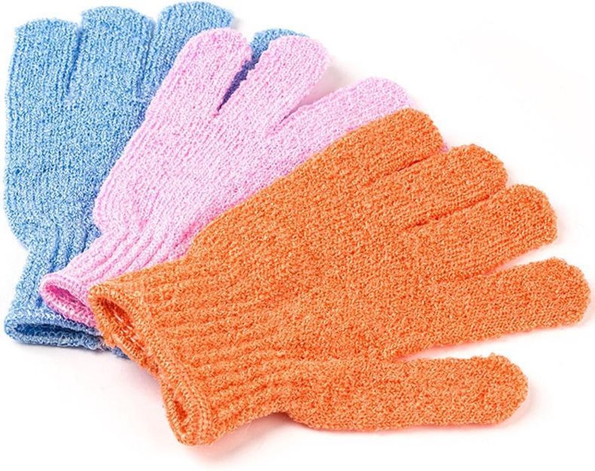 KELERINO. Scrub Handschoenen - Washandje - 4 stuks