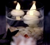 A-tek® LED drijfkaarsen warm wit 12-stuks | vlamloze en veilige drijvende candle lights | witte led drijf kaars | led-kaarsen | candlelights | waterdicht
