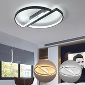Uniclamps LED - Moderne Plafondlamp - Afstandsbediening - Zwart - Rond - Woonkamerlamp - Moderne lamp - Plafonnière