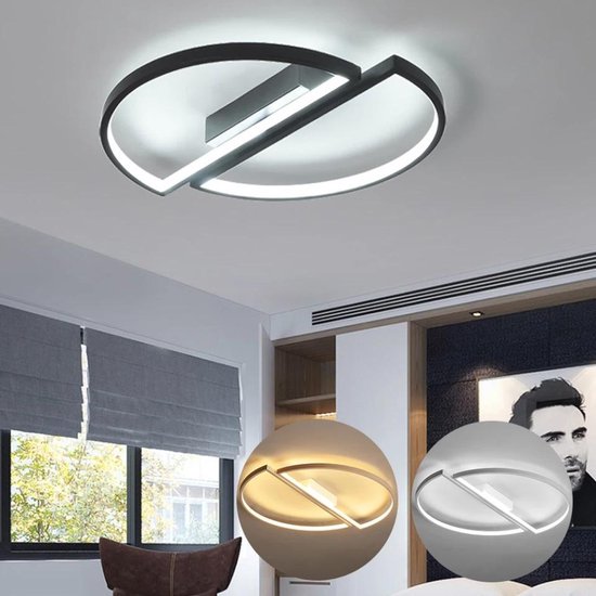 neutrale scherp Aanhoudend Uniclamps LED - Moderne Plafondlamp - Afstandsbediening - Zwart - Rond -  Woonkamerlamp... | bol.com