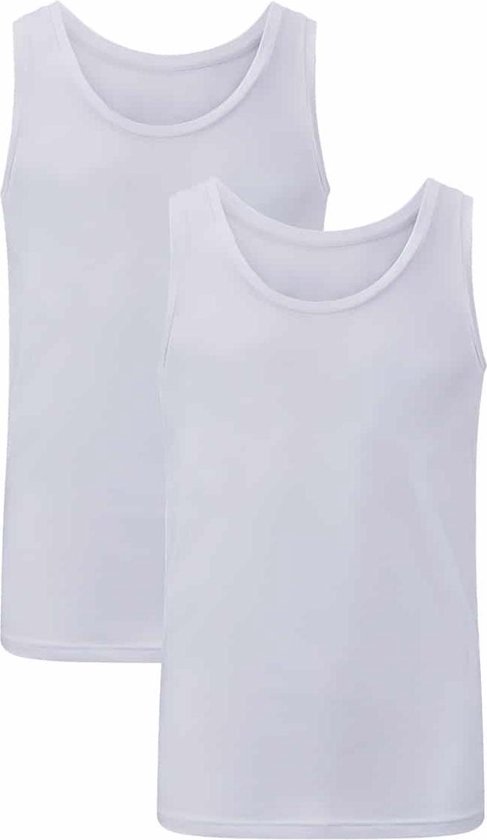 Comfortabel & Zijdezacht Bamboo Basics Stef - Bamboe Singlet (Multipack 2 stuks) Heren - Slim Fit - Wit - M