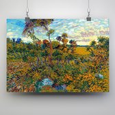 Poster Zonsondergang bij Montmajour - Vincent van Gogh - 70x50cm