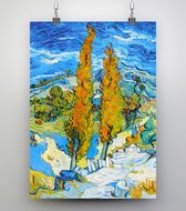 Poster Cipressen op een berg - Vincent van Gogh - 50x70cm