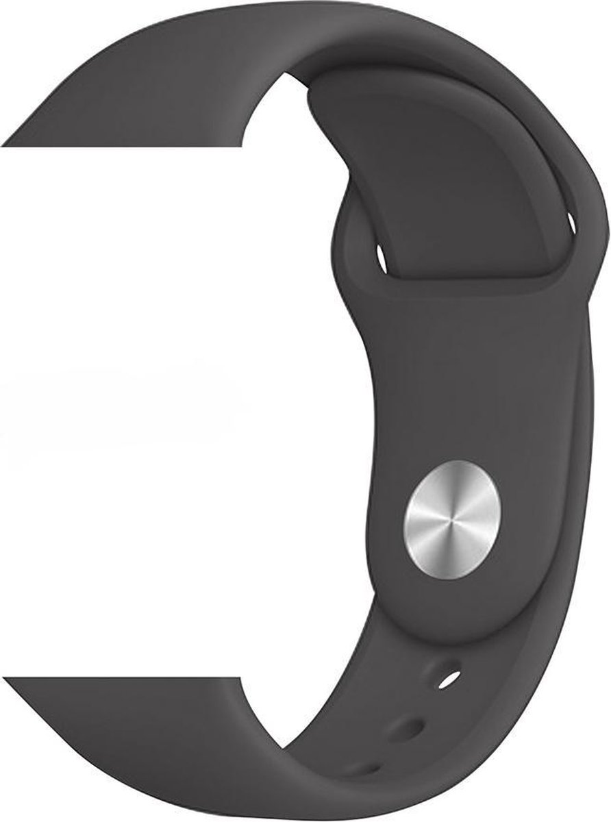 MaxVision's Siliconen Bandje Zwart Medium / Large Geschikt voor Apple Watch Bandje  SE - 1 - 2 - 3 - 4 - 5 - 6 38mm - 40mm Zwart