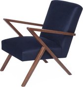 Sternzeit - Fauteuil Retrostar velvet marine blauw