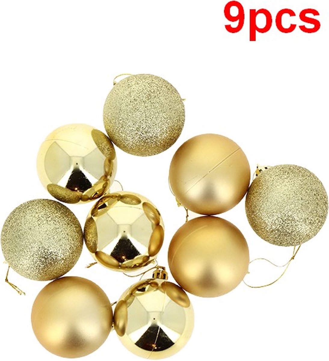 Kerstballen 9 st GOUD Ø6cm - Plastic - Or - SILUMEN