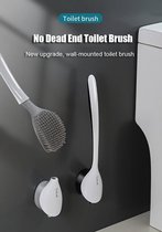 Brosse de Toilettes avec support - Brosse de Toilettes - Facile à Clean - Ensemble de brosse de toilette - Brosse de toilette - Inox - Suspendre - Sans Vis Embouts - Hygiénique