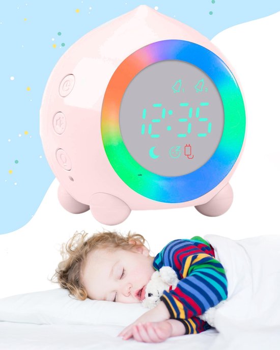 Baby slaaptrainer - Baby - Wake up light - wekker - Slaaptrainer voor Kinderen - Kinderwekker - Slaaptrainers - Nachtlampje - Roze