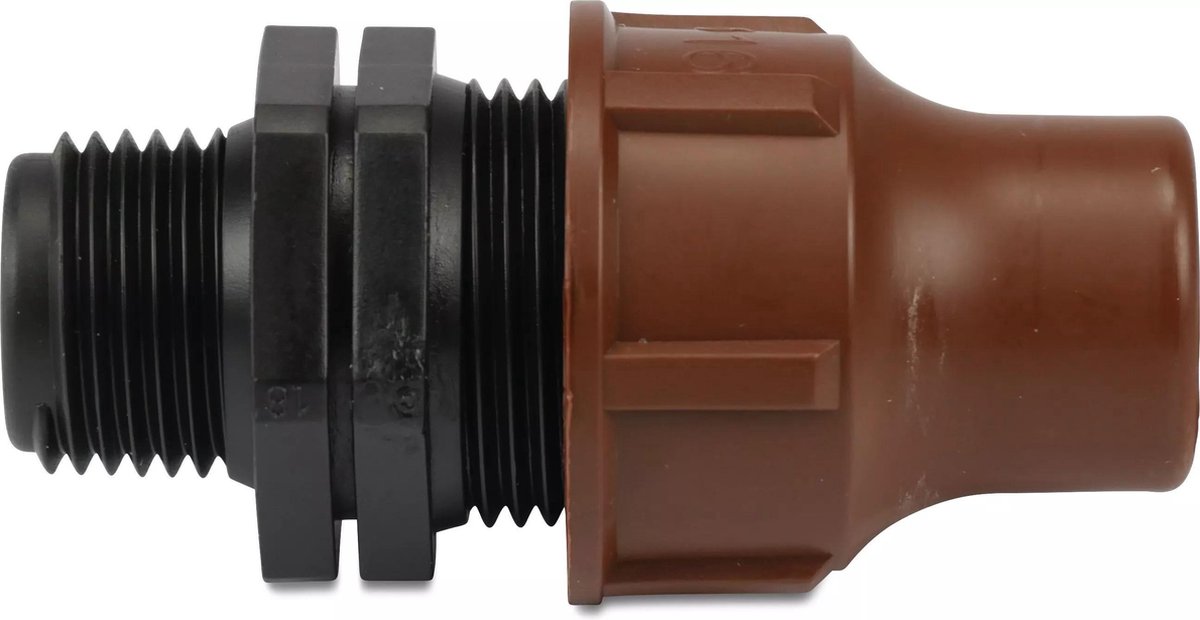 Rain Bird overgangsstuk PP 16 mm x 1/2 lock x buitendraad bruin type BF-82-50 lock