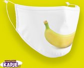 Banaan mondkapje | Glimlachende banaan | Bananen mondmasker! | Herbruikbaar en verstelbaar en aanpasbaar rondom de neus