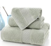 Le Cava Luxe Handdoek Set van 4 - Zacht Groen - 140x70 cm en 34x72 cm - Badhanddoek Groot en Klein - 100% katoen
