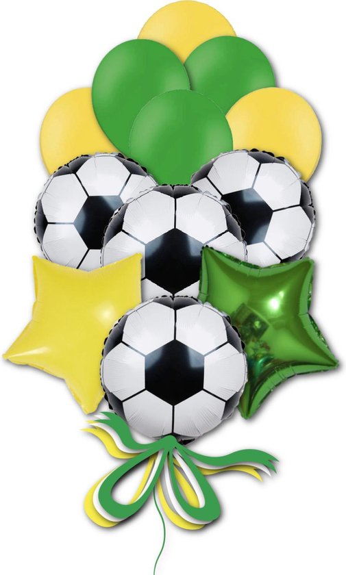 pomp grens Oh Ballonnen Voetbal Groen-Geel, Voetbal decoratie, Voetbal Feestversiering EK  WK,... | bol.com
