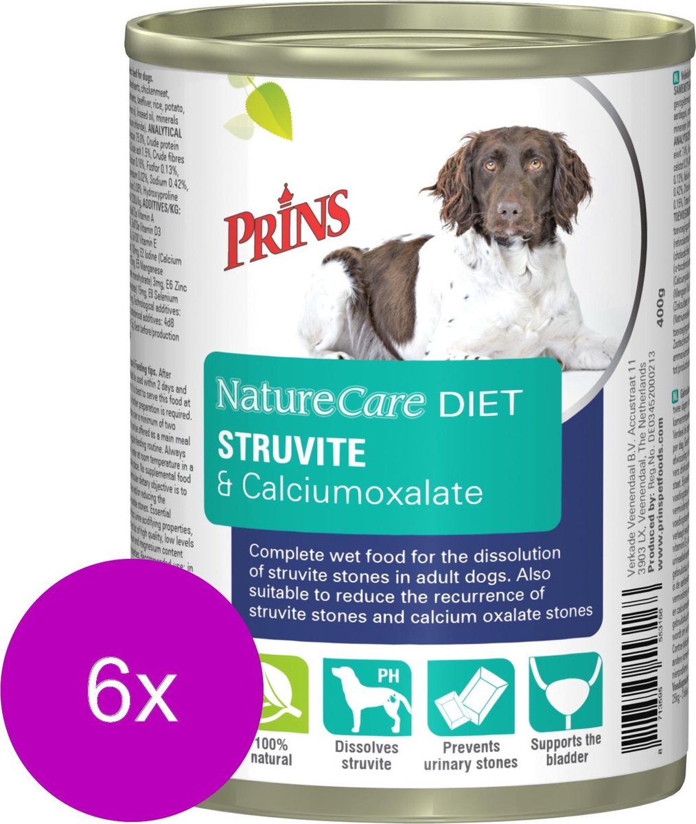 Prins NatureCare Diet Struvite & Calciumoxalate natvoer hond 1 tray (6 x 400 g)