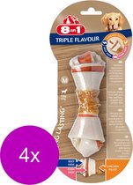 8in1 Delights Kauwknook Triple Flavour Kip&Varken&Rund - Hondensnacks - 4 x M