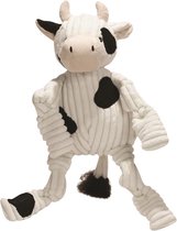 HuggleHounds - Dottie Cow Knottie™ – Hondenknuffel - Sterke Knuffel met Tuffut Technology - Machine wasbaar - XS/S/L - Knottie Cow - Large
