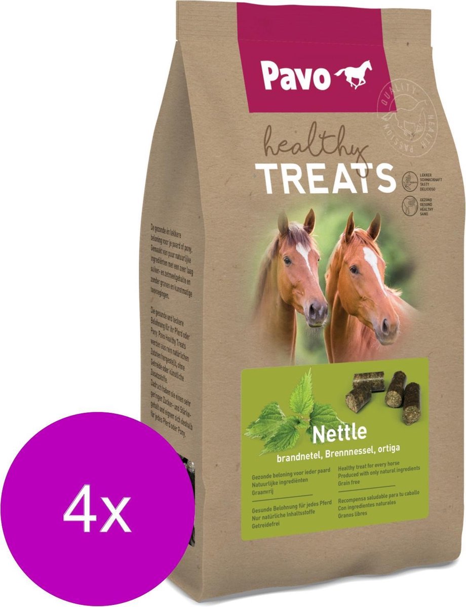Pavo Healty Treats 1 kg - Paardensnack - 4 x Brandnetel