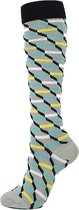 Compressiekousen dagelijks gebruik - Compressie sokken dames en heren - Stripes grijs - Maat 36-40 S/M