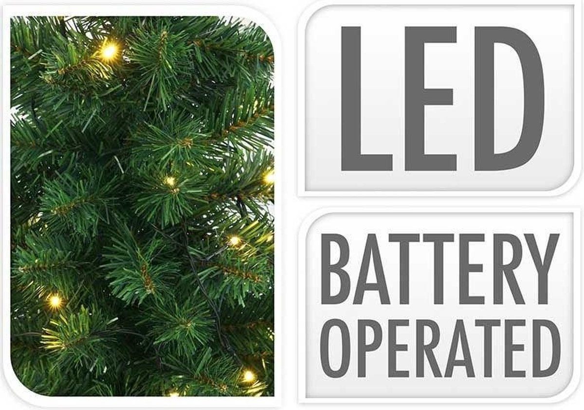 Kerstbomen en kerstkrans met LED - set van 3 stuks – foto 2