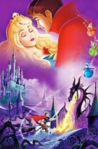 Diamond painting doornroosje cartoon prinses 40 x 50 cm volledige bedrukking ronde steentjes direct leverbaar - draak - kasteel - doorn roosje  - disney -  tekenfilm