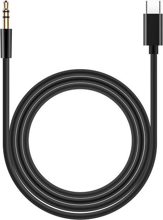 Usb C naar Audio Aux - 1m lang - Auto Kabel USB C naar Aux - Zwart | bol.com