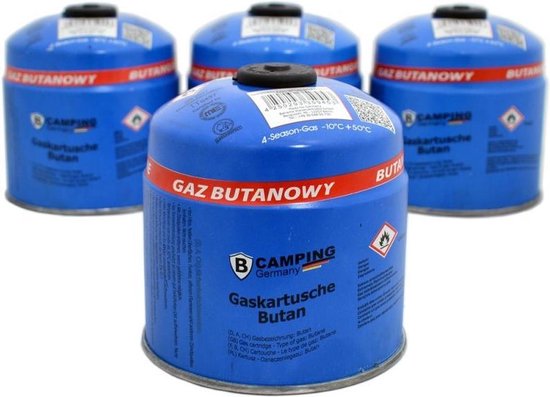 Gasblik | Gasbus | Camping Gasvulling | Met schroefventiel| Butaan Gas | 500g