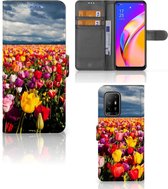 Portefeuille pour OPPO Reno5 Z | A94 5G Coque Tulipes Cadeau pour la fête des mères