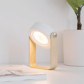 Nixnix - Tafellamp - Wit - 70 UUR Draadloos - Uitklapbaar - Bureaulamp - Nachtlampje - Leeslampje - LED - Dimbaar met Sensor (Wit) - Nachtlamp - Lamp - Modern