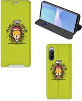 Flipcover Sony Xperia 10 III Smartphone Hoesje Doggy Biscuit