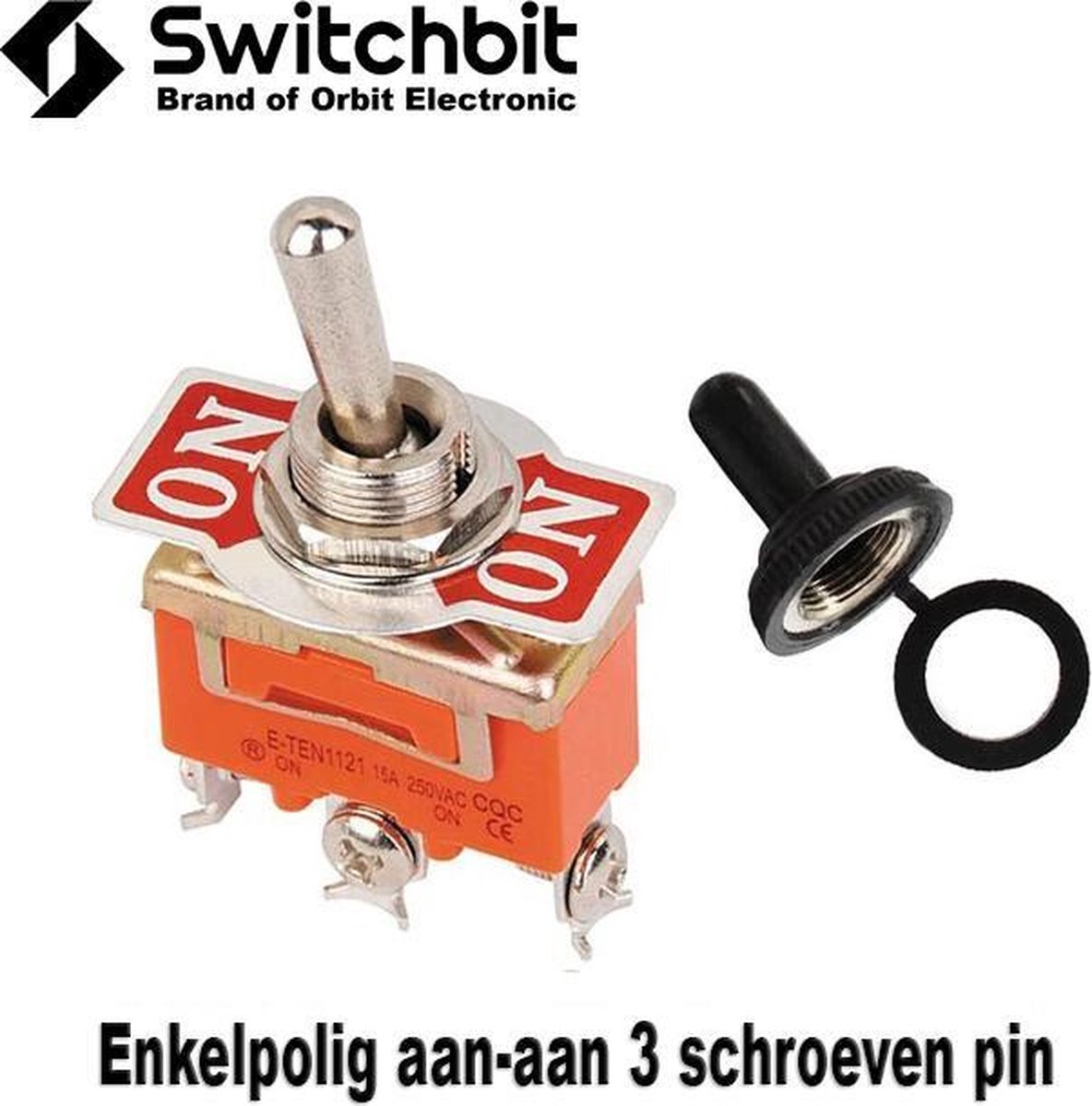 SwitchBit - Tuimelswitch enkelpolig aan-aan - 15A/250V