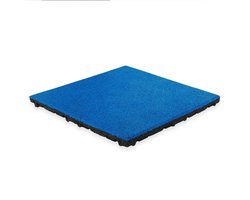 Rubber tegel met EPDM toplaag - 50 x 50 cm - 45 mm - Helder blauw (RAL 5017)