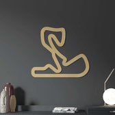 Wanddecoratie metaal, kleur goud 55x48cm, Geïnspireerd op de lay-out van circuit Zandvoort waar Max Verstappen in September in de Red bull racing auto de formule 1 gaat winnen! Perfect voor: 