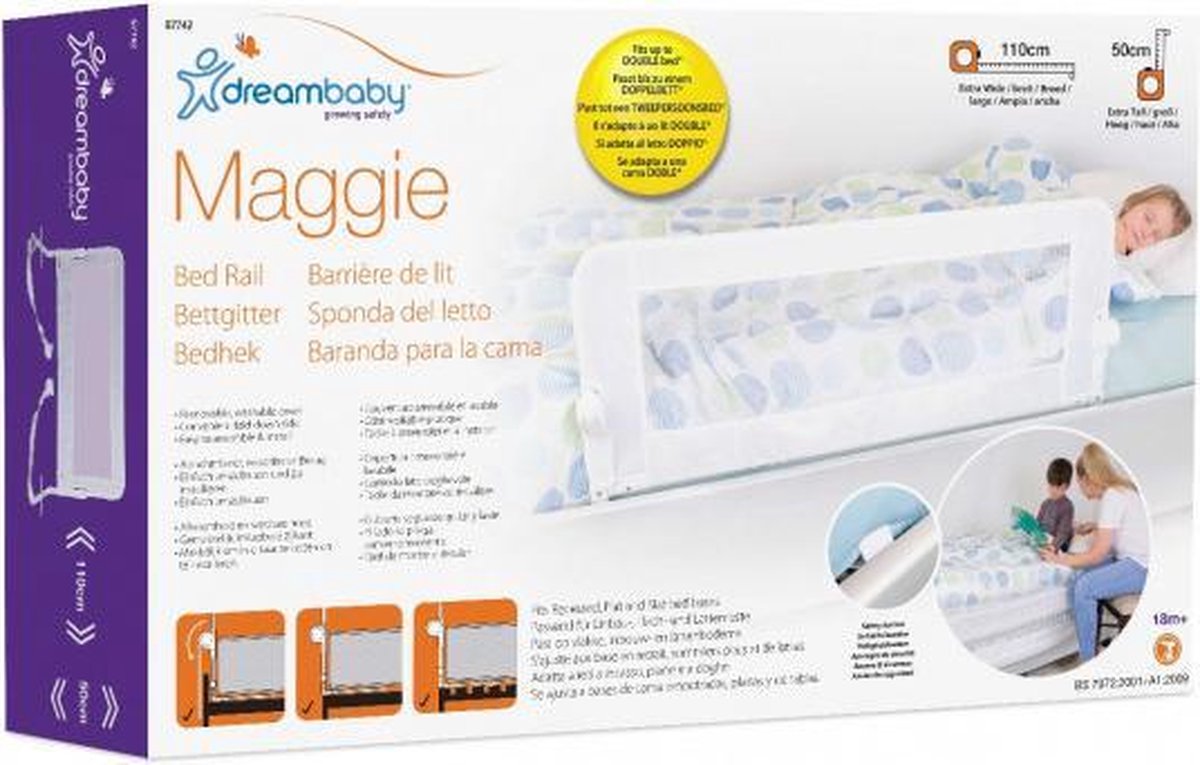 Dreambaby bedhekje Maggie - Veiligheidshekje bed - Extra groot opvouwbaar |  bol.com