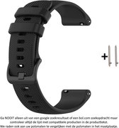 Zwart Siliconen Sporthorloge Bandje voor (zie compatibele modellen) 22mm Smartwatches van Samsung, LG, Seiko, Asus, Pebble, Huawei, Cookoo, Vostok en Vector – Maat: zie maatfoto –