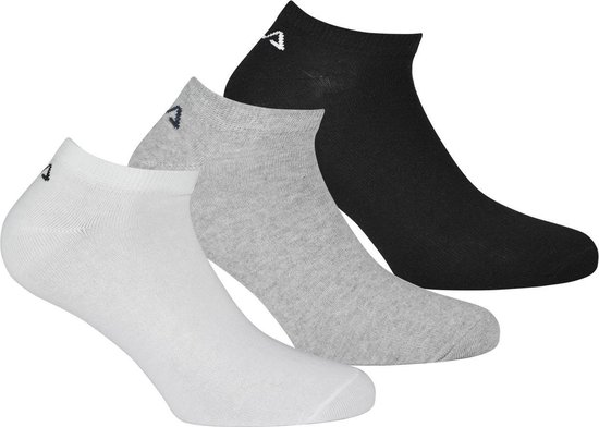 Fila - Invisible Socks 3-Pack - 3-Pack Sokken - 35-38 - Grijs/Wit/Zwart
