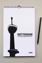 WUUDY Verjaardagskalender - A4 - met ringband - zwart-wit - Rotterdamse iconen