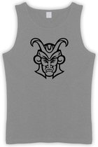Grijze Tanktop sportshirt met Zwarte “ Loki Logo “ Print Size M