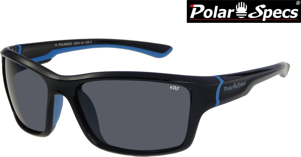 Polar Specs® Polariserende Zonnebril GTX Sport PS9039 – Black/Blue – Polarized Black – Medium – Unisex