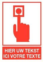 Sticker met eigen tekst, brandpreventie 100 x 100 mm