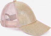 Glitter Meisjes pet goud (5-12 jaar) - Petje kind - kinderpet - zomer cap - zonnehoed - baseballcap