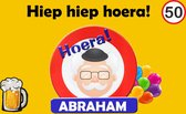 Abraham spandoek| 100cm x 60cm / 50 jaar / versiering / ringen in de hoeken