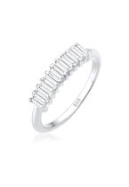 Elli PREMIUM Dames Ring Dames Band Geo Rechthoek Trend met Topaas Edelstenen in 925 Sterling Zilver