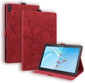 Voor Lenovo Tab M10 10.1 inch Liefde Vlinderpatroon Horizontale Flip Leather Case met Houder (Rood)