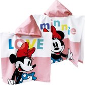 Disney Poncho Minnie Mouse 55 X 110 Cm Katoen Zachtroze