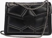 Fashionfanatics® Caretta Crossbodytas Zwart Vakjes - Studs - Druksluiting - Dames