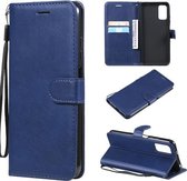 Voor Xiaomi Redmi Note 10 5G / Poco M3 Pro Effen Kleur Horizontale Flip Beschermende Lederen Case met Houder & Kaartsleuven & Portemonnee & Fotolijst & Lanyard (Blauw)