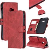 Voor Samsung Galaxy Xcover 4s Stiksels Stijl 2-Kleur Koe Textuur Horizontale Flip PU Lederen Case met Houder & Kaartsleuf & Lanyard (Rood)