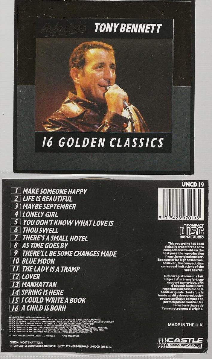 TONY BENNETT 16 GOLDEN CLASSICS
